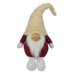 New Smiling Chubby Plush Gnome with Textured Hat Christmas Figure - 15" Gnomes