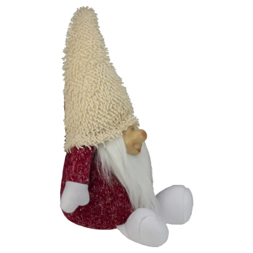 New Smiling Chubby Plush Gnome with Textured Hat Christmas Figure - 15" Gnomes