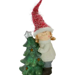Best Smiling Girl Hugging a Star Tree Christmas Figure - 30" Trees