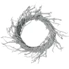 Snow Flocked and Iridescent Glitter Twig Artificial Christmas Wreath - 24-Inch, Unlit Unlit
