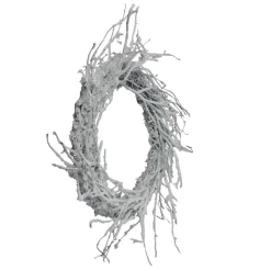 Snow Flocked and Iridescent Glitter Twig Artificial Christmas Wreath - 24-Inch, Unlit Unlit