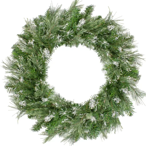 New Snow Mountain Pine Artificial Christmas Wreath - 24" - Unlit Unlit