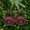 Online Snowflake "Merry Christmas" Jingle Bell Disc Ornaments - 5" - Set of 2 Disk Ornaments