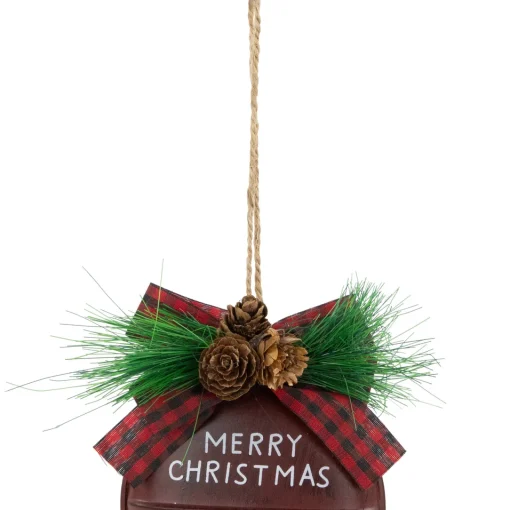 Online Snowflake "Merry Christmas" Jingle Bell Disc Ornaments - 5" - Set of 2 Disk Ornaments