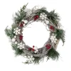 Snowflakes and Berries Winter Foliage Christmas Wreath - 13" - Unlit Unlit