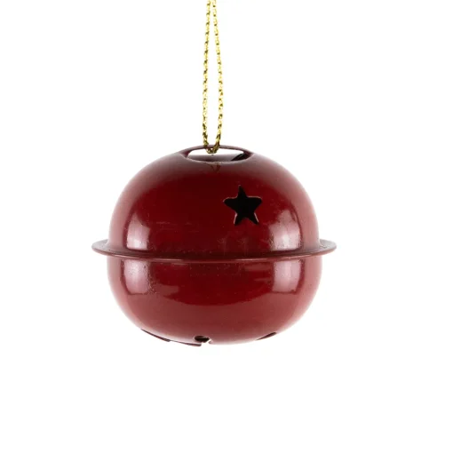 Clearance Snowflakes and Stars Christmas Jingle Bell Ornaments - 1.5" - Burgundy - 12ct Finials|Pendants