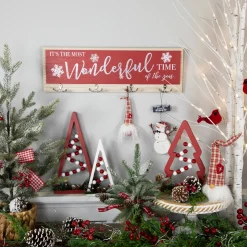 Clearance Snowflakes "It's The Most Wonderful Time of The Year" Christmas Wall Hooks - 19.5" Door