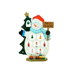 Hot Snowman Cut-Out Ornament Holder "Merry Christmas" Decoration - 10.25" Snowmen