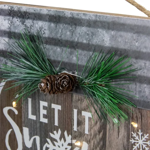 Snowman Mason Jar "Let It Snow" Christmas Wall Sign - 13.5" Wall