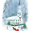 Sale Snowy Church Winter Scene Wall Decor Art Print Wall
