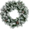 Sale Snowy Flocked Angel Pine with Pine Cones Artificial Christmas Wreath - 36" - Unlit Frosted