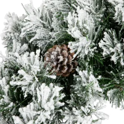 Sale Snowy Flocked Angel Pine with Pine Cones Artificial Christmas Wreath - 36