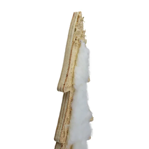 Best Snowy Wooden Tree Christmas Decoration - 14.5" - Beige and White Trees