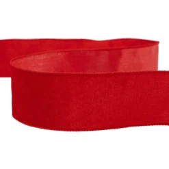 Online Solid Red Wired Craft Christmas Ribbon 2.5