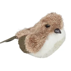Outlet Sparkling Bird Figure Christmas Decoration - 6.5" - Brown and White Animals