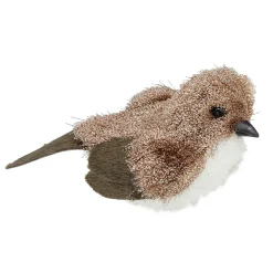 Outlet Sparkling Bird Figure Christmas Decoration - 6.5" - Brown and White Animals