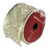 Online Sparkling Gold Chevron Wired Christmas Craft Ribbon 2.5" x 10 Yards Ribbons & Bows