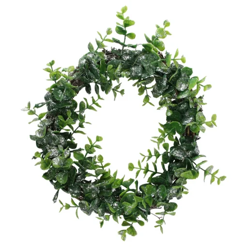 Hot Sparkling Silver and Green Grass Decorative Artificial Christmas Wreath - 8.75-Inch, Unlit Unlit
