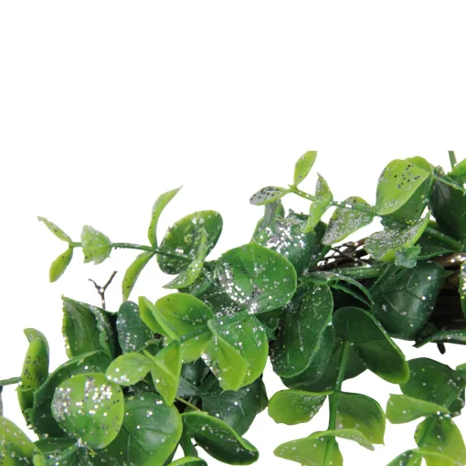 Hot Sparkling Silver and Green Grass Decorative Artificial Christmas Wreath - 8.75-Inch, Unlit Unlit