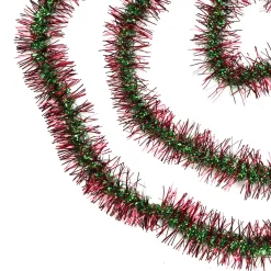 Sale Spiral Center Commercial Christmas Tinsel Garland - 50' x 3" - Red and Green - Unlit Commercial