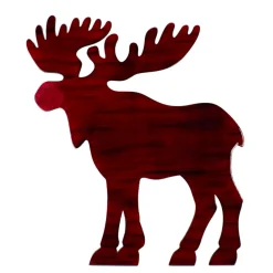 Discount Stained Standing Moose Christmas Decoration - 25.5" - Red and Black Animals