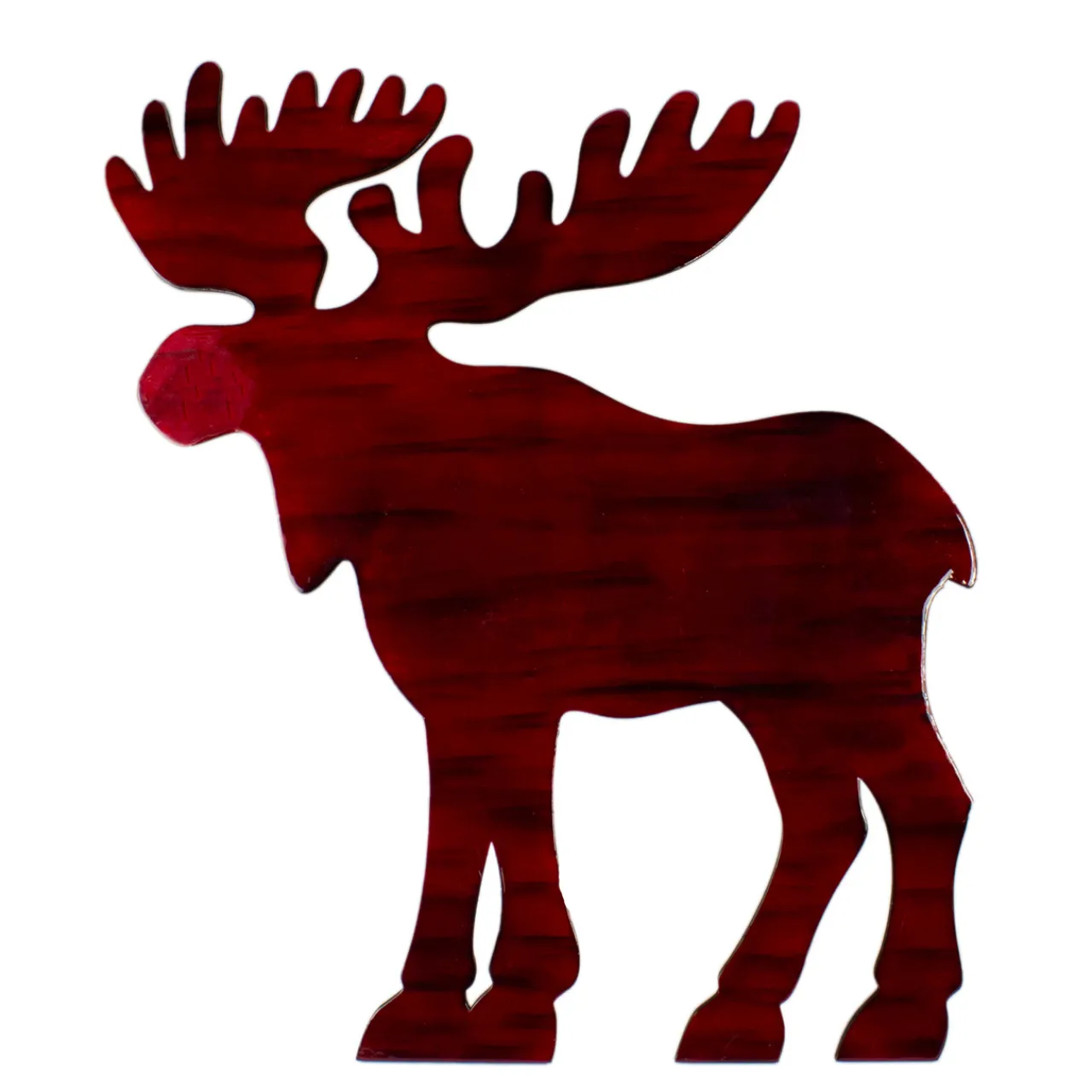 Discount Stained Standing Moose Christmas Decoration - 25.5" - Red and Black Animals