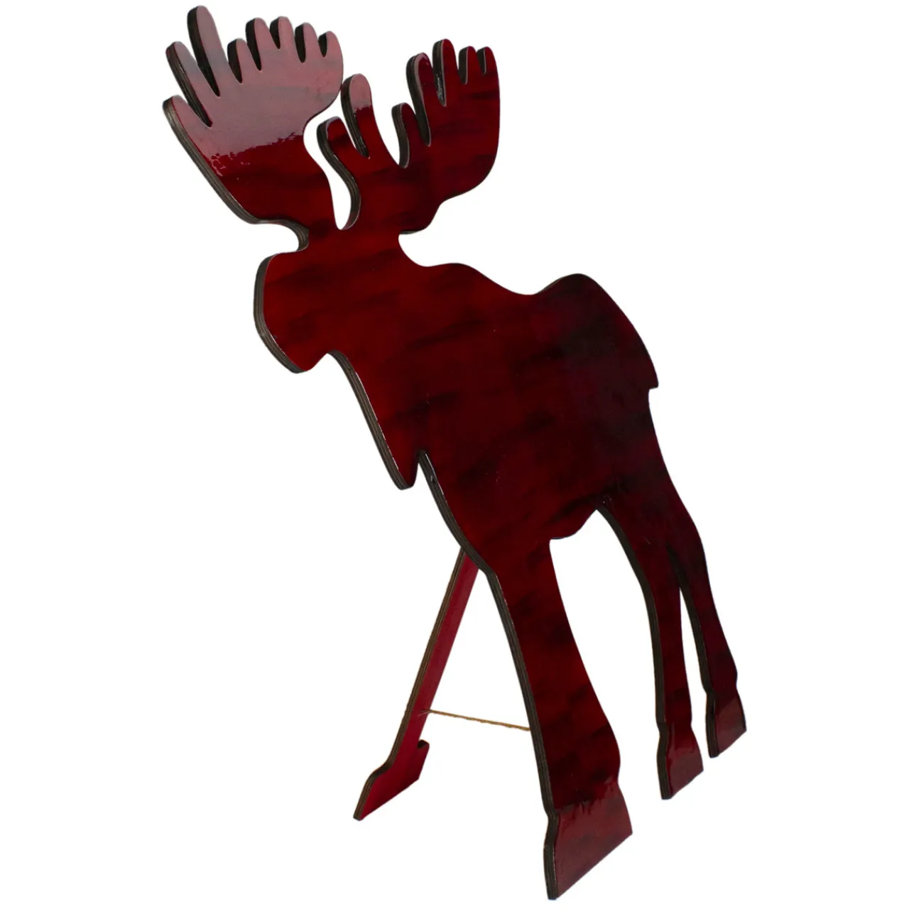 Discount Stained Standing Moose Christmas Decoration - 25.5" - Red and Black Animals