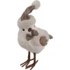 Best Standing Bird with Chevron Bow Tie and Faux Fur Winter Hat Christmas Figure - 10" Animals