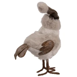 Best Standing Bird with Chevron Bow Tie and Faux Fur Winter Hat Christmas Figure - 10