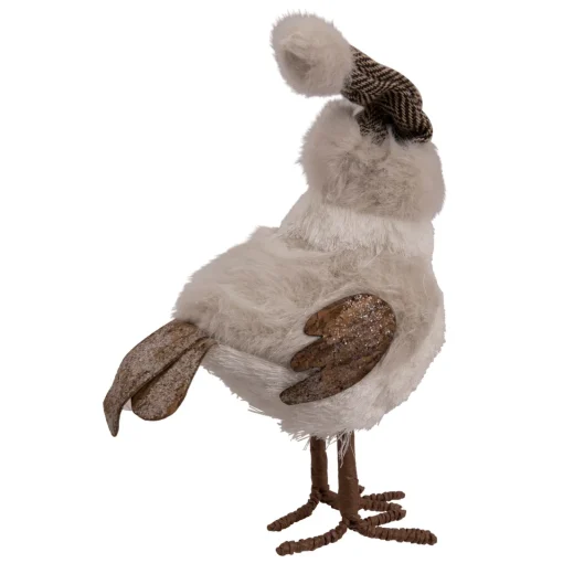 Best Standing Bird with Chevron Bow Tie and Faux Fur Winter Hat Christmas Figure - 10" Animals