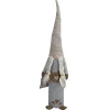 Best Standing Girl Gnome with Plaid Toy Sack Christmas Figure - 27" - Gray and Beige Gnomes