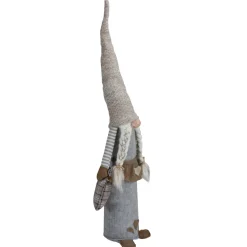 Best Standing Girl Gnome with Plaid Toy Sack Christmas Figure - 27