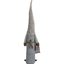 Best Standing Girl Gnome with Plaid Toy Sack Christmas Figure - 27