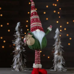 Hot Standing Gnome Christmas Decoration with Gift Bag - 27" Gnomes