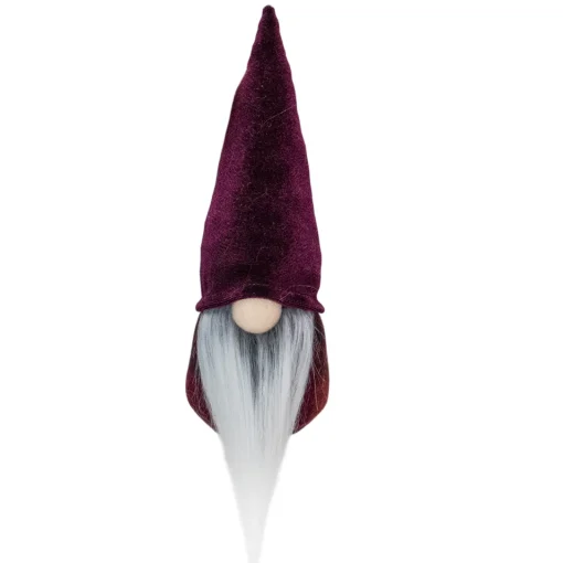 Hot Standing Gnome Christmas Figure - 9" - Plum Purple Gnomes