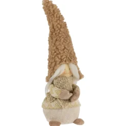 Discount Standing Gnome Girl with Plush Hat Christmas Figurine - 11.5