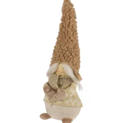 Discount Standing Gnome Girl with Plush Hat Christmas Figurine - 11.5