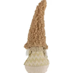 Discount Standing Gnome Girl with Plush Hat Christmas Figurine - 11.5