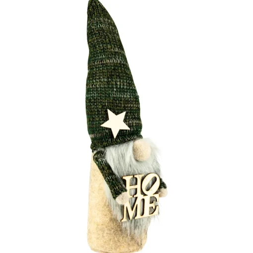 Sale Standing "Home" Gnome Christmas Figure - 14" - Green Gnomes