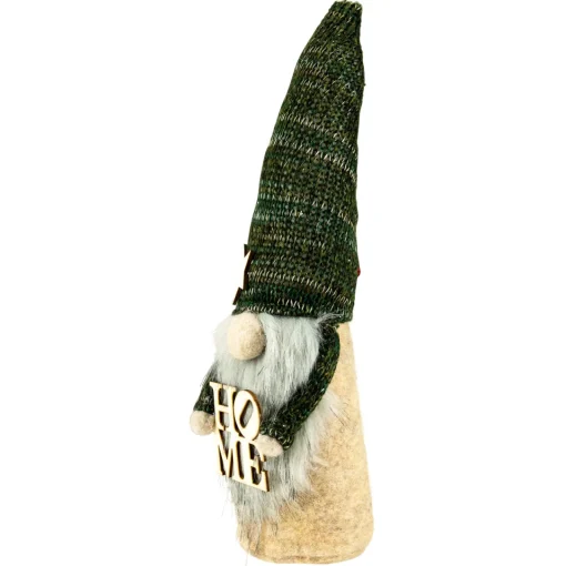 Sale Standing "Home" Gnome Christmas Figure - 14" - Green Gnomes