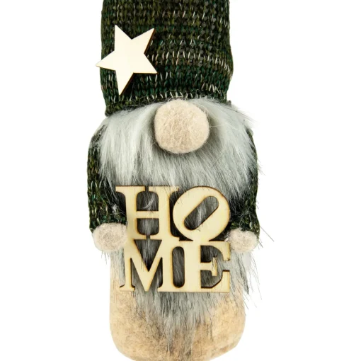 Sale Standing "Home" Gnome Christmas Figure - 14" - Green Gnomes