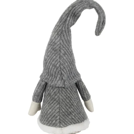 Standing Knitted Gnome Christmas Figure - 14" - Gray and White Gnomes