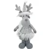 Outlet Standing Moose with Faux Fur Christmas Figure - 12" - Gray and White Animals