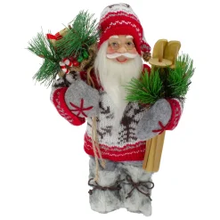 Best Standing Nordic Santa with Skis Christmas Figure - 12" Santa Claus