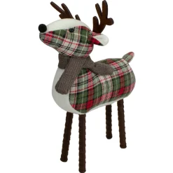 New Standing Plaid Reindeer Christmas Decoration - 13.5
