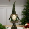 Standing Plush Gnome with Faux Fur Christmas Figure - 19" - Green Gnomes