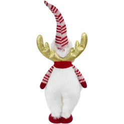 Standing Plush Moose Christmas Figure with Glitter Antlers - 25