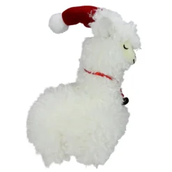 New Standing Plush Sleeping Llama with Jingle Bell Necklace Christmas Figure - 13" Animals