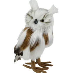 Online Standing Plush Winter Owl Christmas Figurine - 11.5