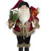 Online Standing Santa Christmas Figure with Snow Shoes and Bear - 18" Santa Claus